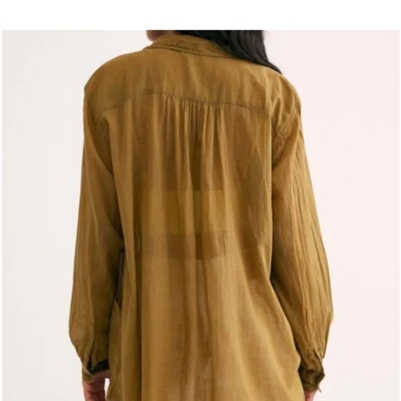 FREE PEOPLE FP One Penny Waverly Tunic – Khaki Green Flowy Boho Estimated Small - Picture 8 of 15
